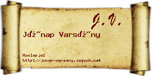 Jónap Varsány névjegykártya